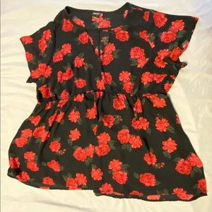 Torrid chiffon pea plum top